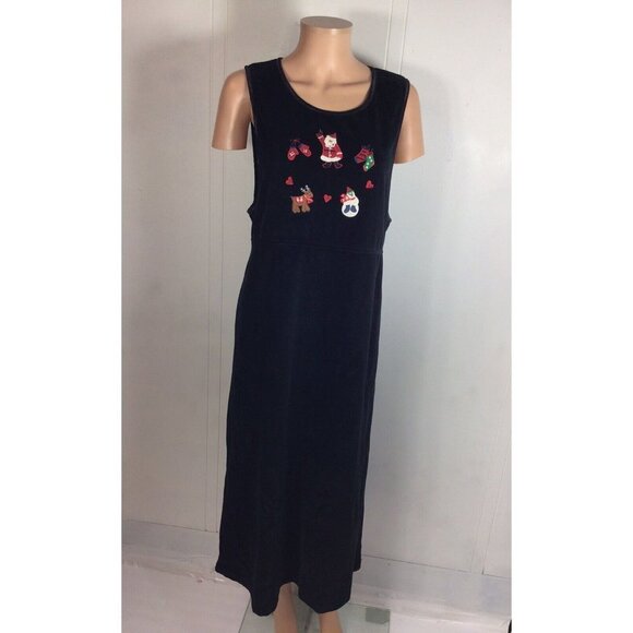 ERIKA Velvet Christmas Dress Romper Womens Medium - Picture 1 of 7